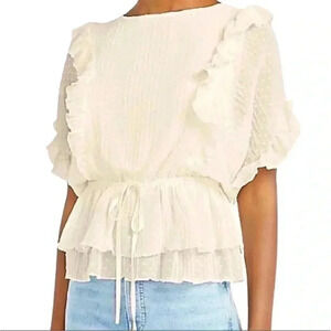 Express Cream Ruffle Blouse